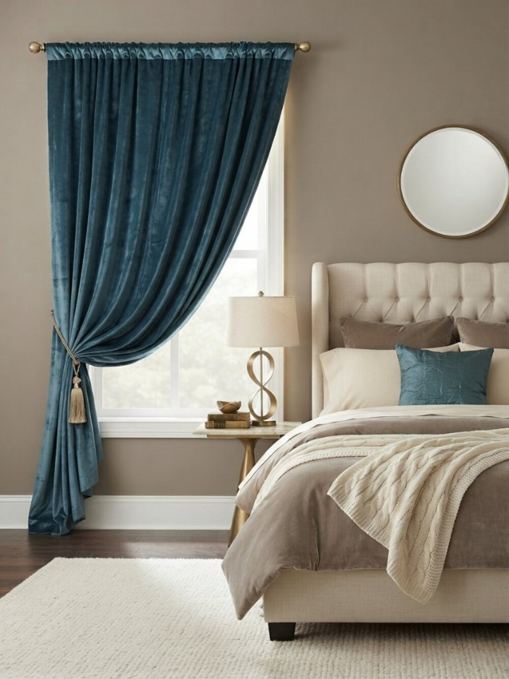 1 West Elm Luster Velvet Curtain Panel Midnight Blue 48x96 Quiet Luxury